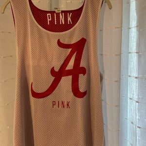 Victoria's Secret Red and White Sleeveless Jersey